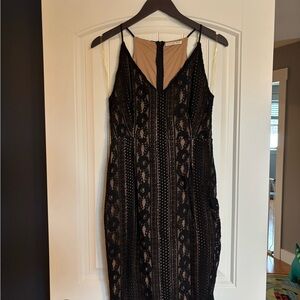 Mustard Seed Black Lace Mini Dress
